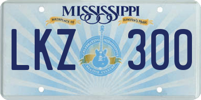 MS license plate LKZ300
