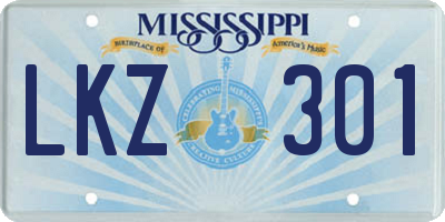 MS license plate LKZ301