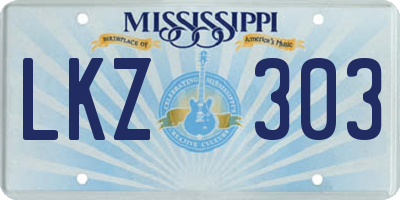 MS license plate LKZ303