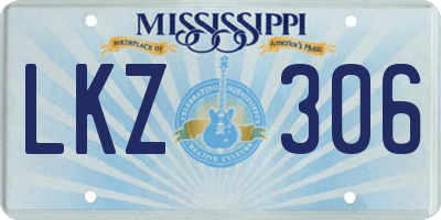 MS license plate LKZ306