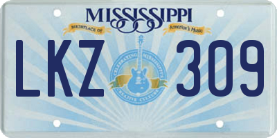 MS license plate LKZ309