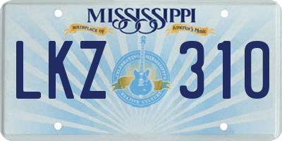 MS license plate LKZ310