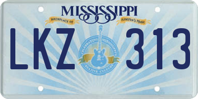 MS license plate LKZ313