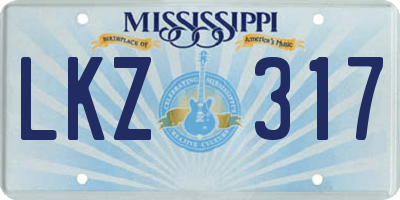 MS license plate LKZ317