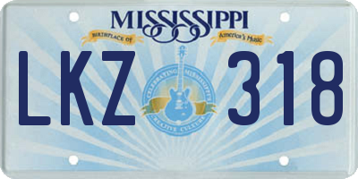 MS license plate LKZ318
