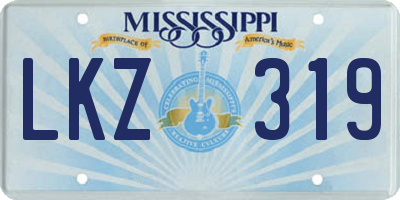 MS license plate LKZ319