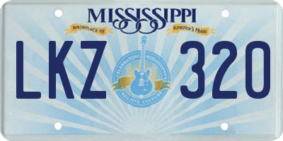 MS license plate LKZ320