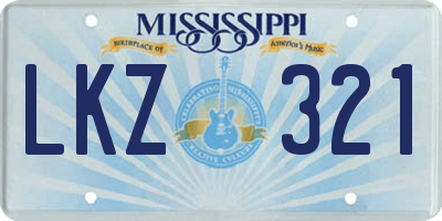 MS license plate LKZ321