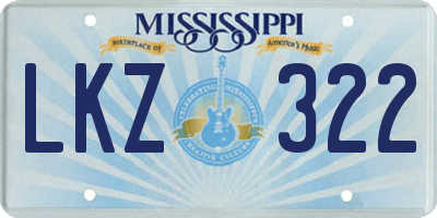 MS license plate LKZ322