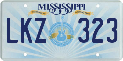 MS license plate LKZ323