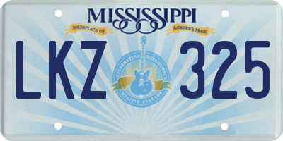 MS license plate LKZ325