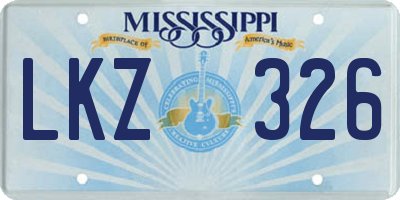 MS license plate LKZ326