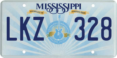 MS license plate LKZ328