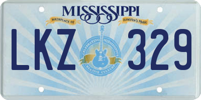 MS license plate LKZ329