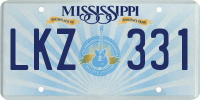 MS license plate LKZ331