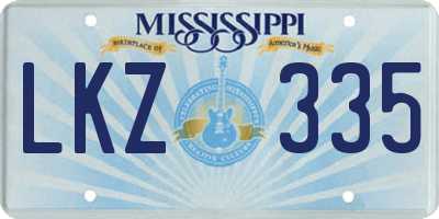 MS license plate LKZ335