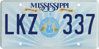 MS license plate LKZ337