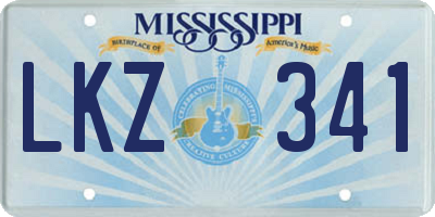 MS license plate LKZ341