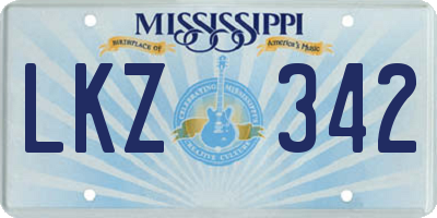 MS license plate LKZ342