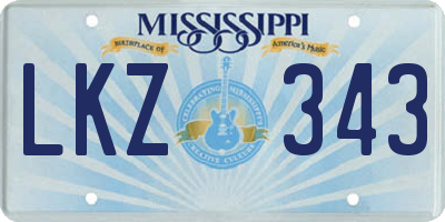 MS license plate LKZ343