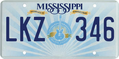MS license plate LKZ346