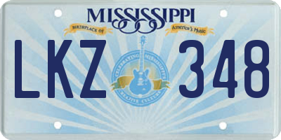 MS license plate LKZ348