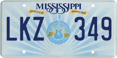 MS license plate LKZ349