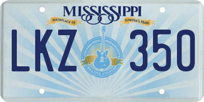 MS license plate LKZ350