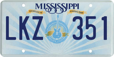 MS license plate LKZ351