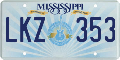 MS license plate LKZ353