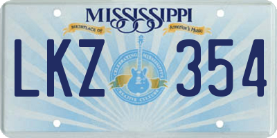 MS license plate LKZ354