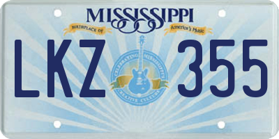 MS license plate LKZ355