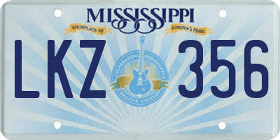 MS license plate LKZ356