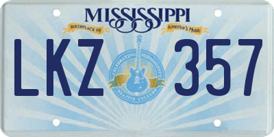 MS license plate LKZ357