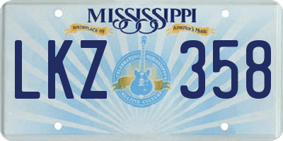 MS license plate LKZ358