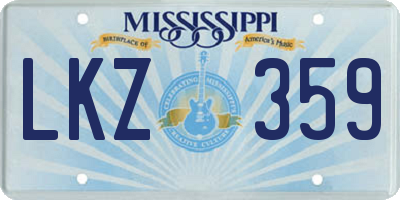 MS license plate LKZ359