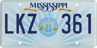 MS license plate LKZ361
