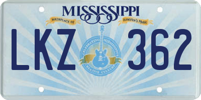 MS license plate LKZ362