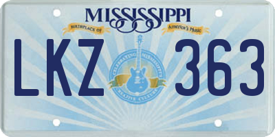 MS license plate LKZ363