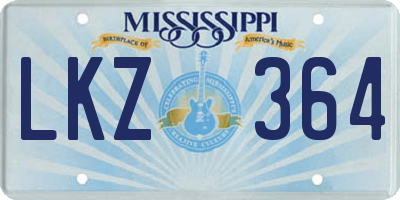 MS license plate LKZ364