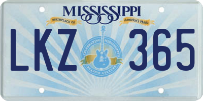 MS license plate LKZ365