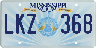 MS license plate LKZ368