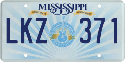 MS license plate LKZ371