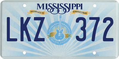 MS license plate LKZ372