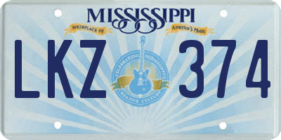 MS license plate LKZ374