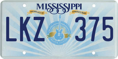 MS license plate LKZ375