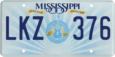 MS license plate LKZ376
