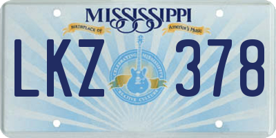 MS license plate LKZ378
