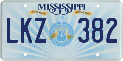 MS license plate LKZ382