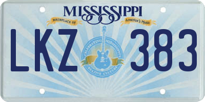 MS license plate LKZ383